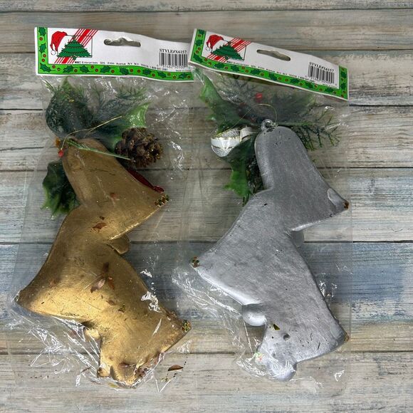 Vintage‎ Christmas Decorations Bells Ornament Country Silk MISCO Silver Gold - Picture 7 of 9